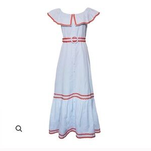 Masons Daughter The Avenue linen belted off the shoulder maxi dress XS